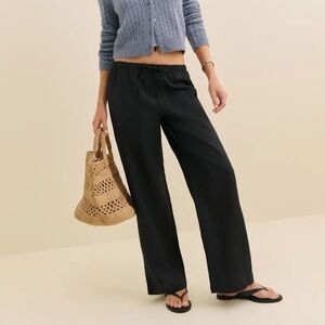 Reformation Petite Olina Linen Pants in Black. Size XSP